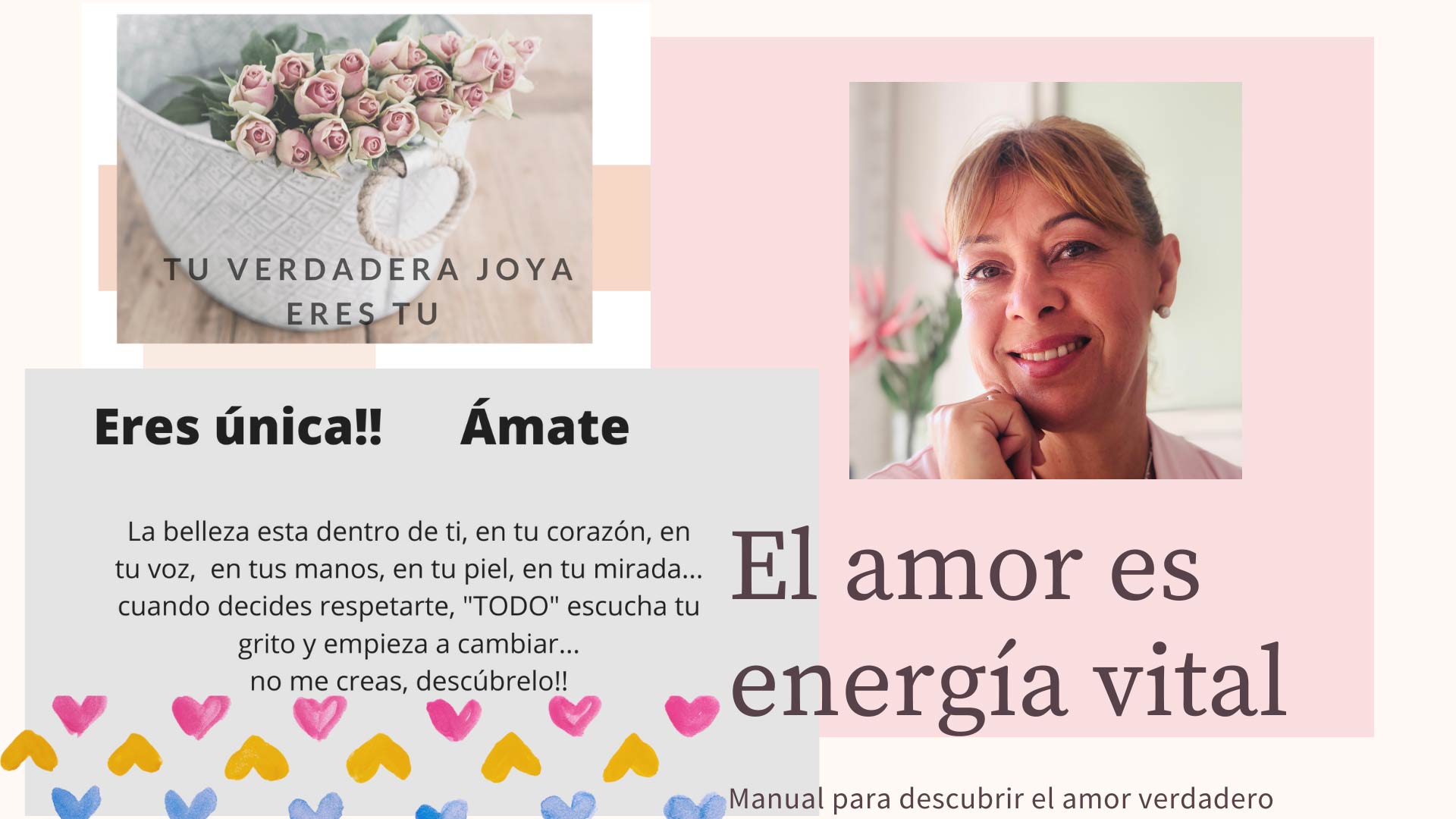 El amor es la energía vital. La belleza está dentro de tí, en tu corazón, en tu voz, en tus manos, en tu piel, en tu mirada... cuando decides respetarte, "TODO" escucha tu grito y empieza a cambiar... no me creas, descúbrelo!!